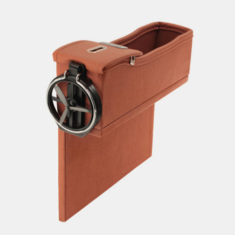 Car Seat Gap Storage Box Multifunction Leather Car Water Cup