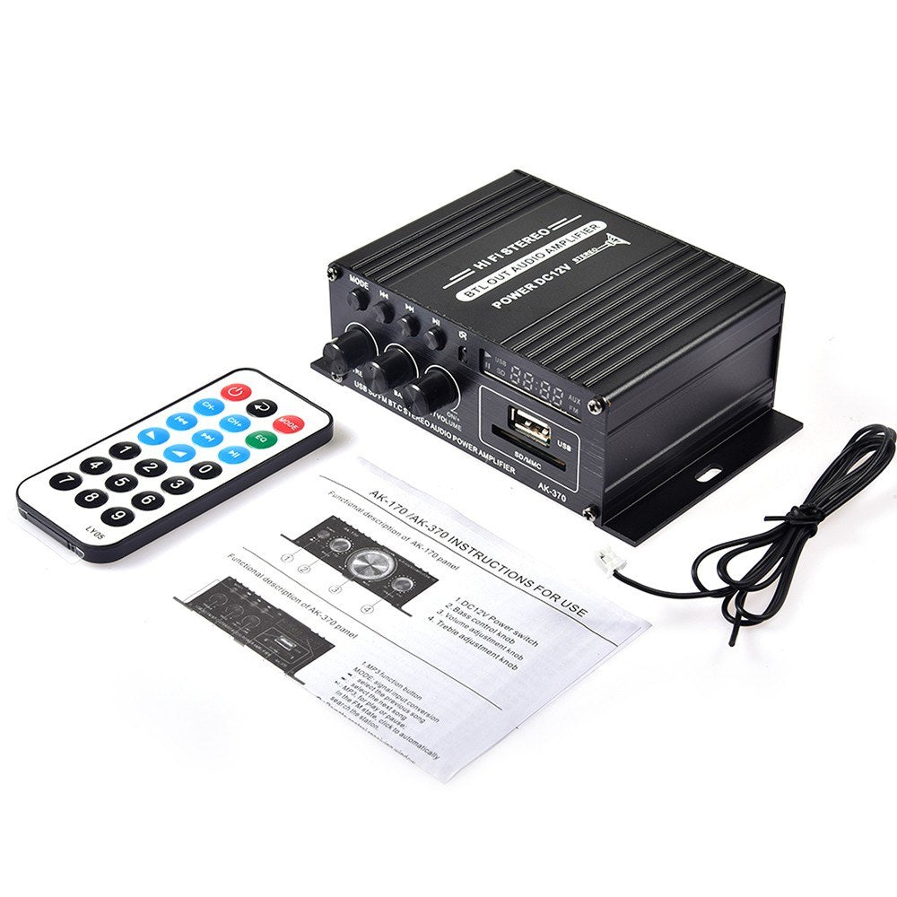 400W DC12V BT Amplifier Hi-Fi Car Stereo Music Receiver FM MP3 Power-Amplifier