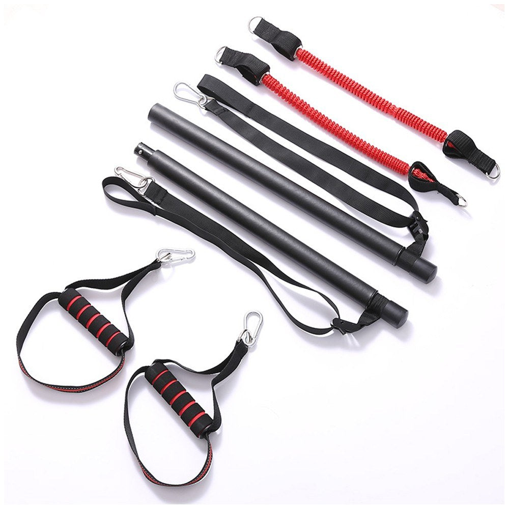 Leg Arm Strength Muscle Training Bar Set Fitness Yoga Pilates Stretch Rope Resistance Bands