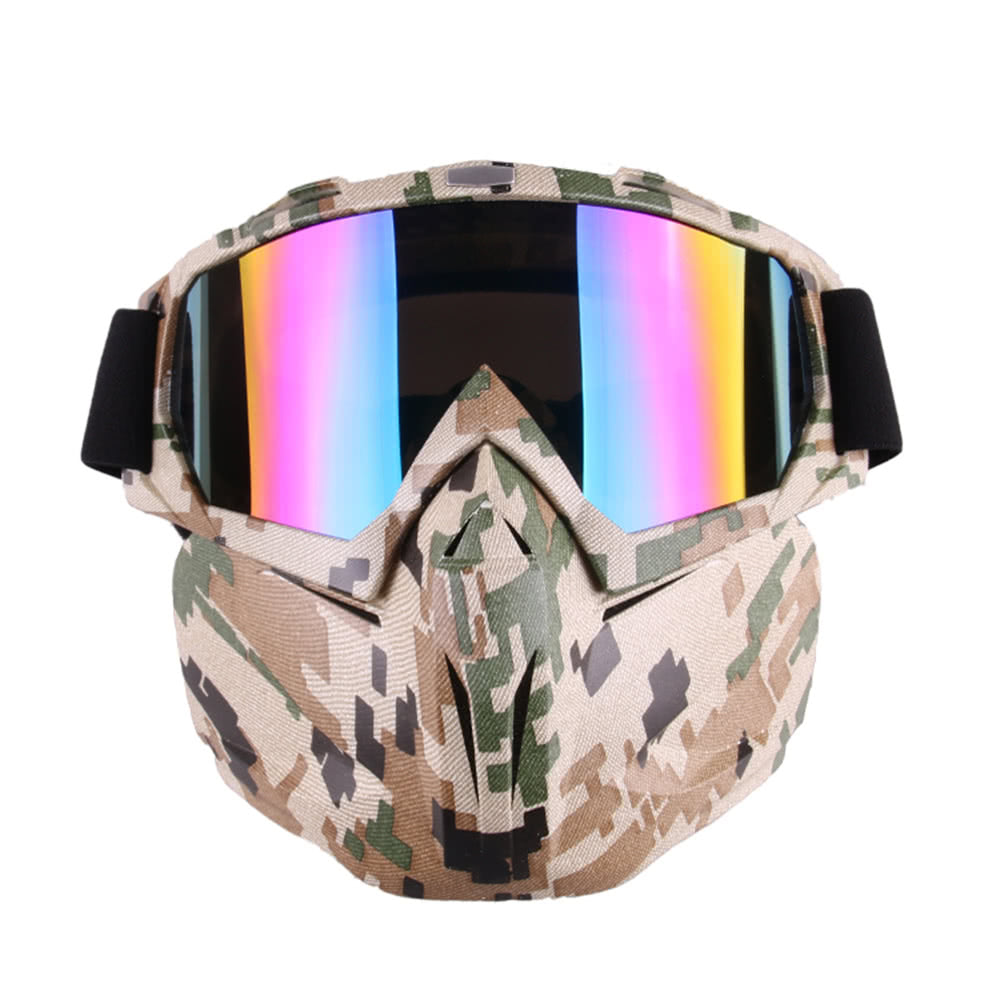 Motorcycle Helmet Riding Detachable Modular Face Mask Windproof Breathable Shield Goggles Outdoors
