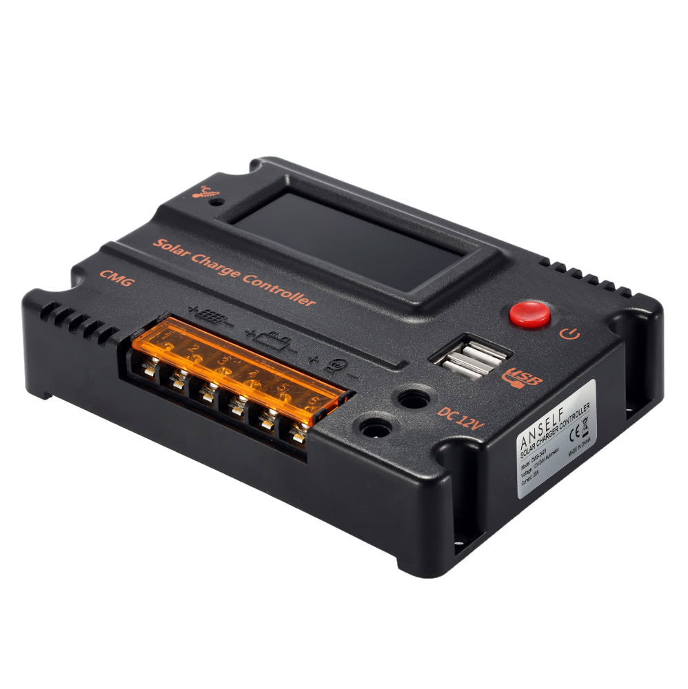 LCD Solar Charge Controller Auto Switch Overload Protection Temperature Compensation