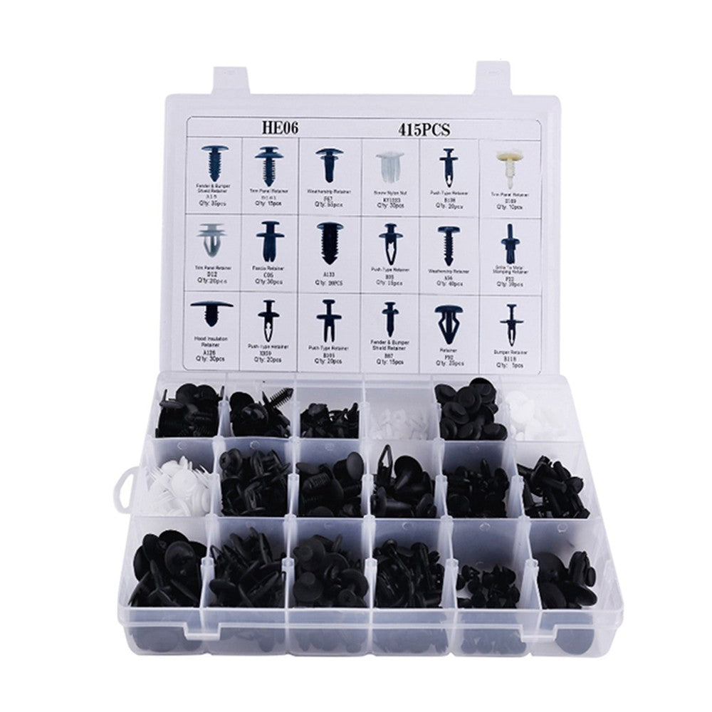 415PCS Car Fasteners Door Panel Retainer Fender Bumper Fixing Clip Universal Vehicle Plastic Nylon Fastener for Ford/Chevrole