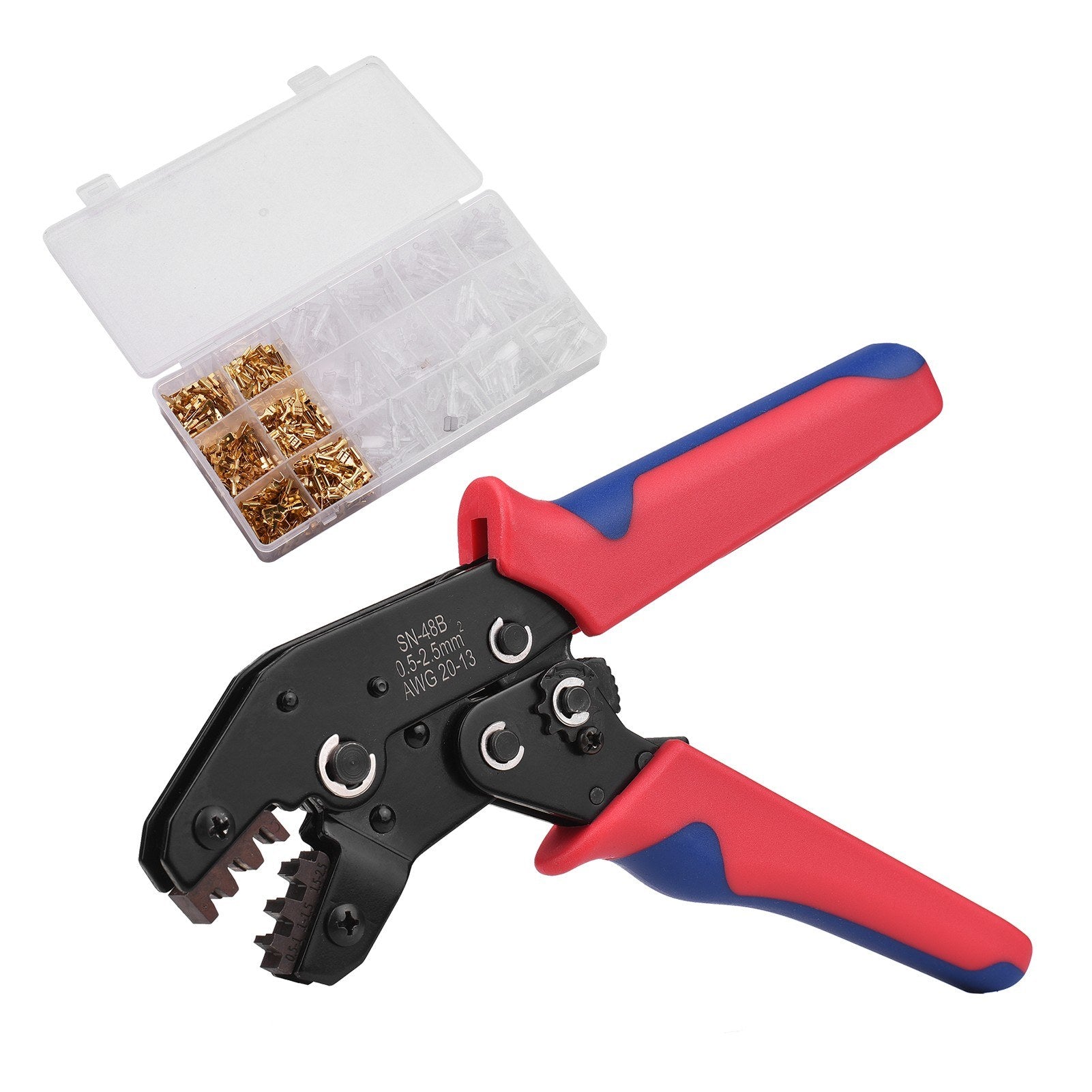 600Pcs Assorted Male and Female Wire Connector Set with Crimper Quick Disconnect Connectors Cold-Pressed Crimp Terminals for Electrical Wiring