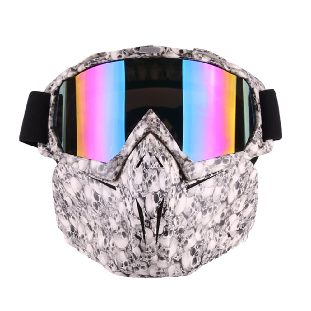 Motorcycle Helmet Riding Detachable Modular Face Mask Windproof Breathable Shield Goggles Outdoors