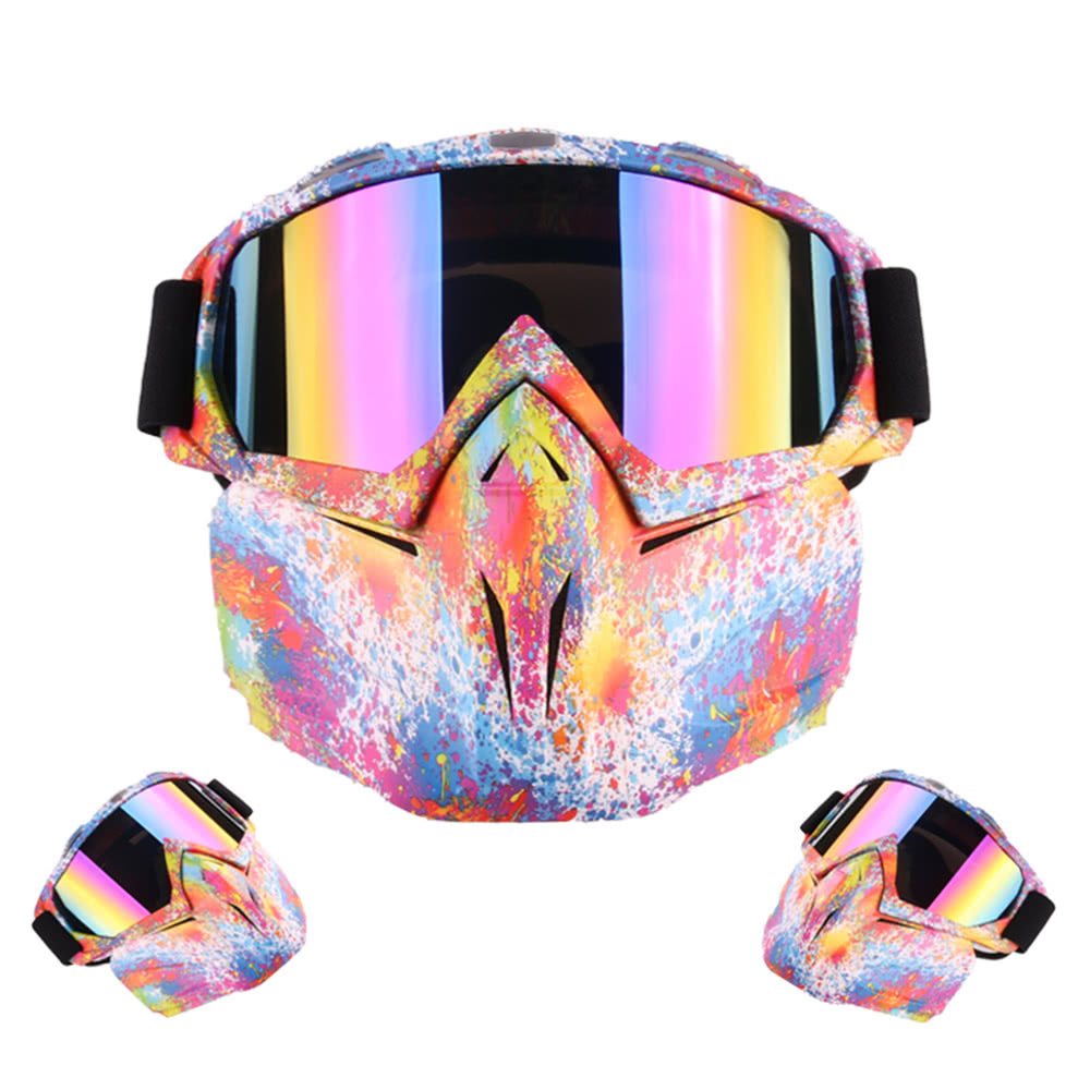 Motorcycle Helmet Riding Detachable Modular Face Mask Windproof Breathable Shield Goggles Outdoors