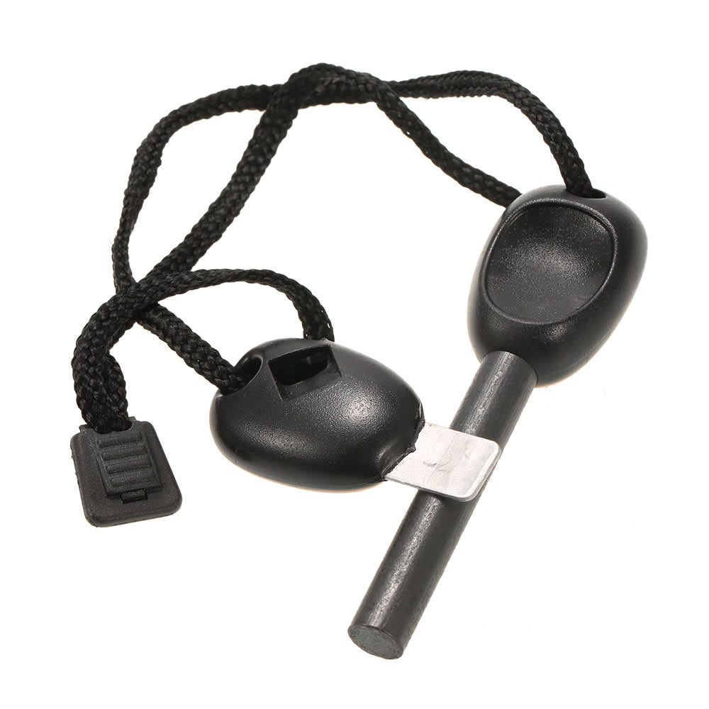 Outdoor Fire Starter Lighter Flint with Emergency Whistle Survival Kit Portable Camping Tool