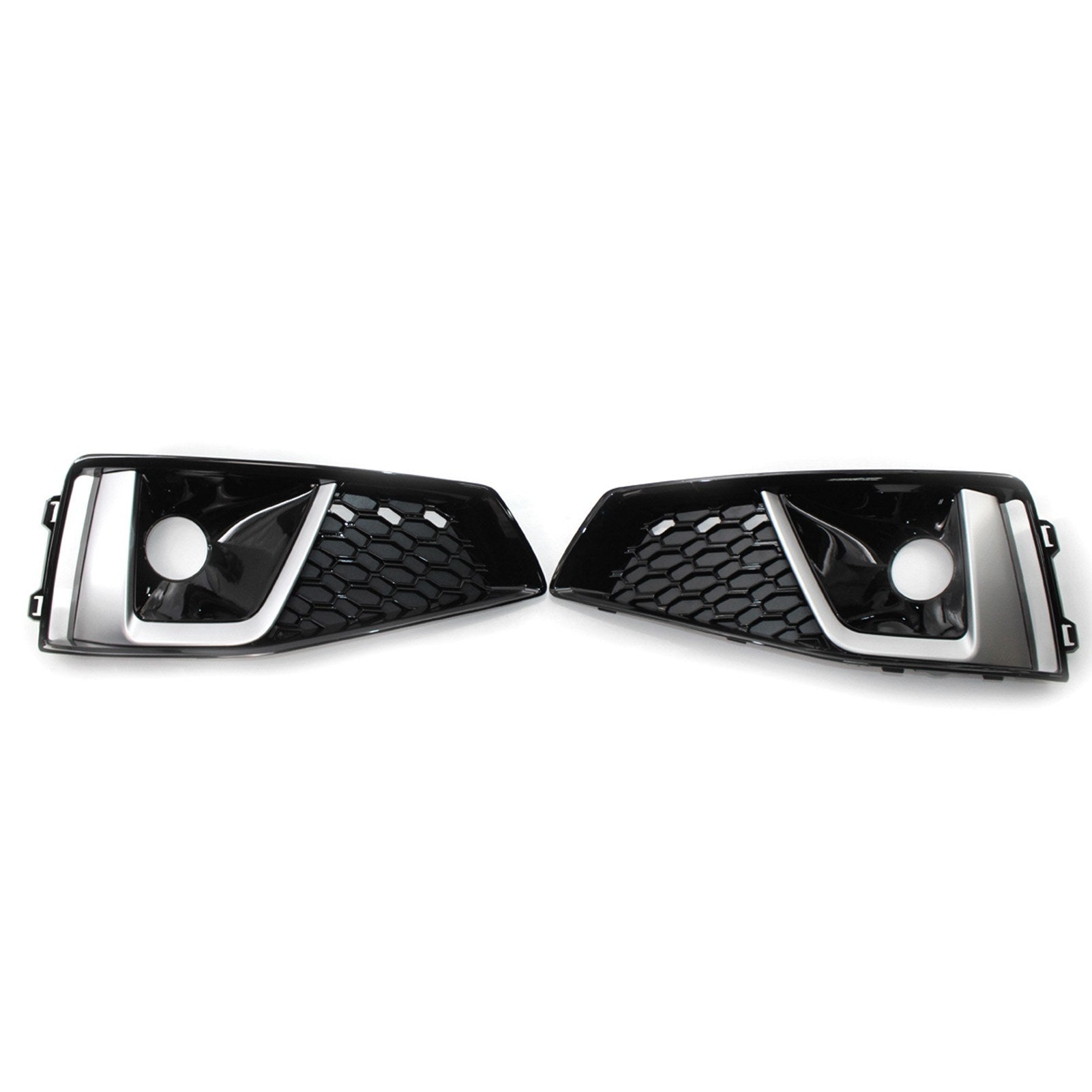 2pcs Front Bumper Fog light Grill Fog Lamp Frames Replacement For Audi A4L 2018-2020