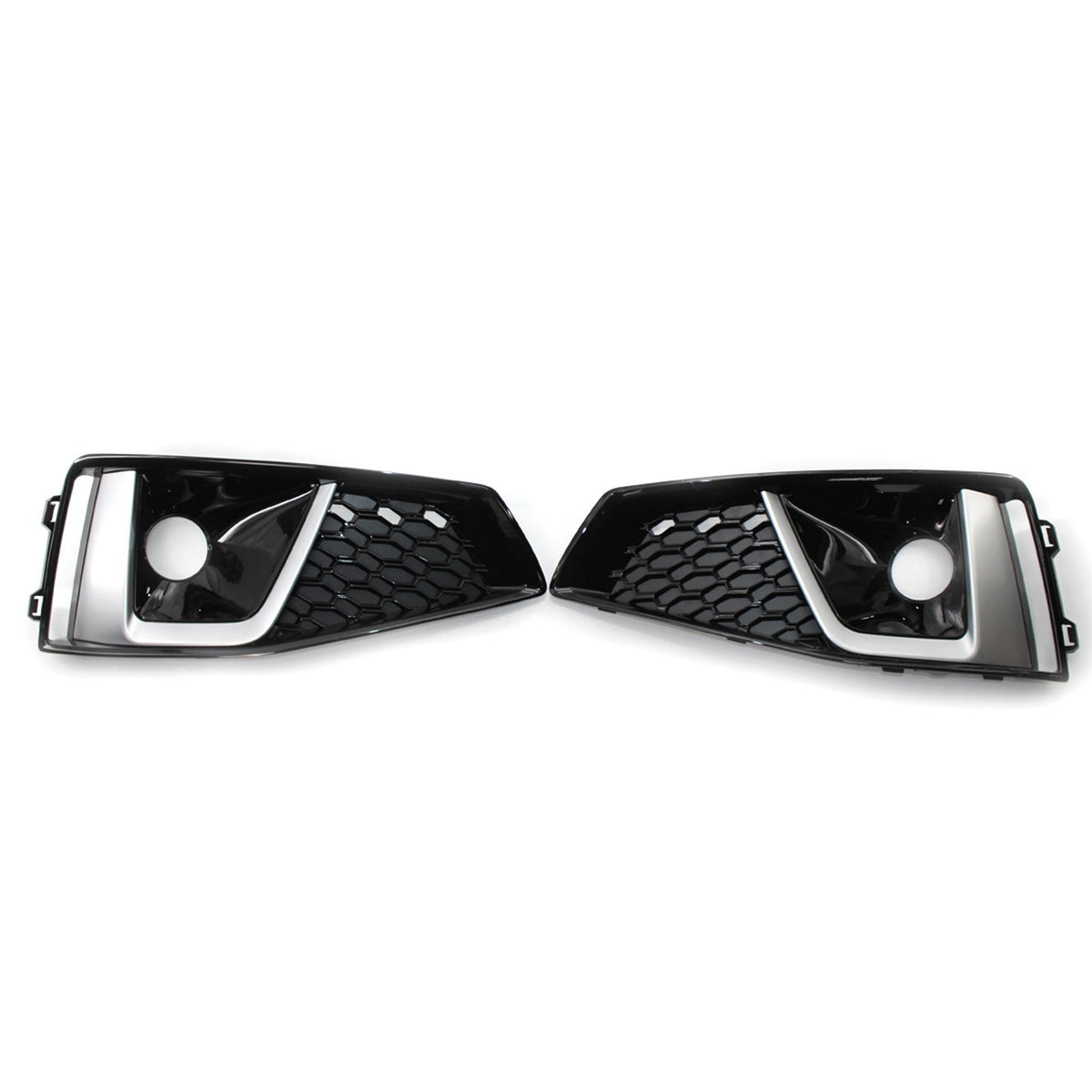 2pcs Front Bumper Fog light Grill Fog Lamp Frames Replacement For Audi A4L 2018-2020