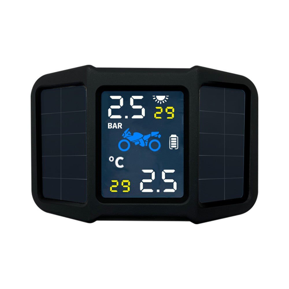 Tire Pressure Monitoring System TPMS Solar Power with 2 External Sensors Real-time Display Temperature