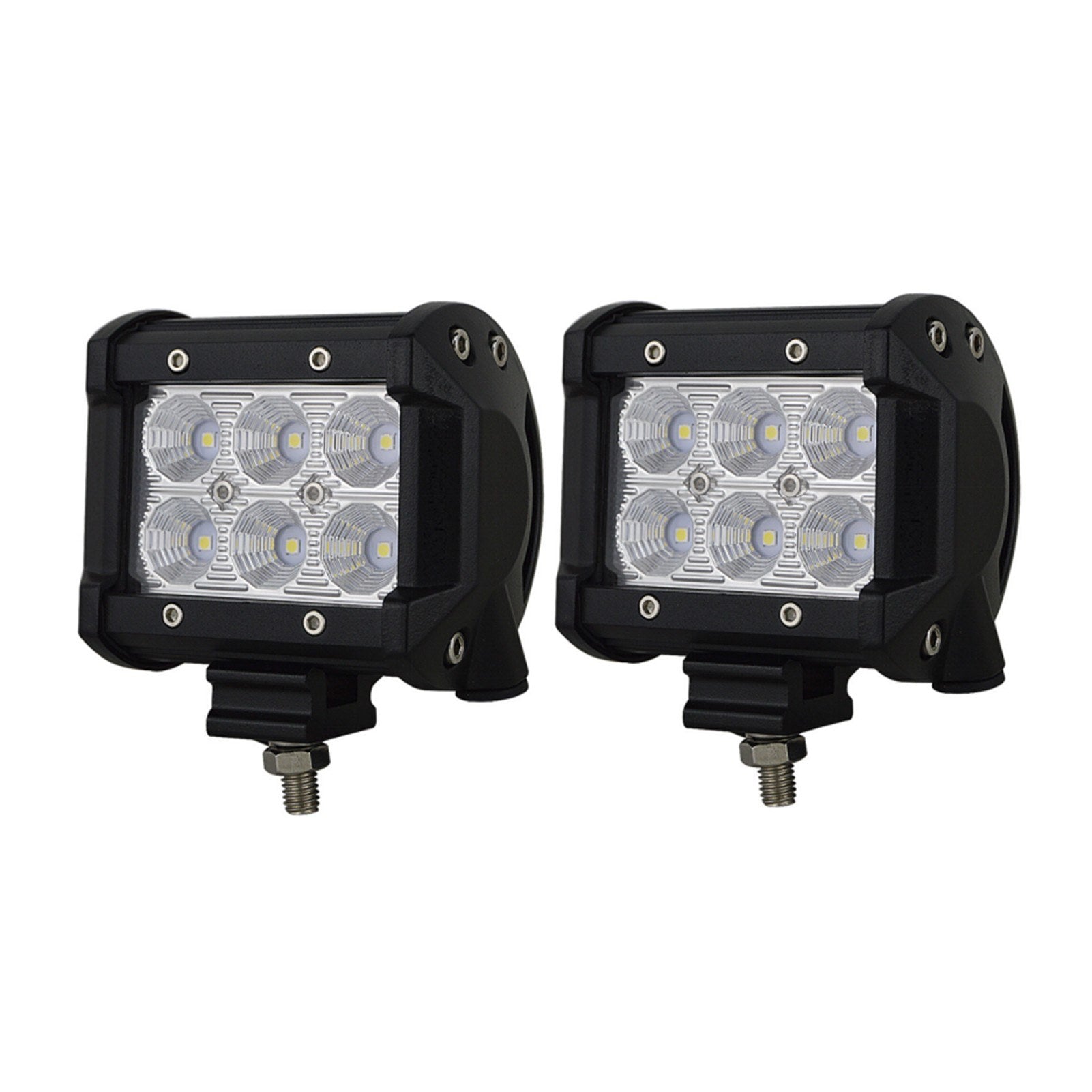 2PCS LED Light Bar 4in 18W Flood Fog Road Boat Driving Led Work SUV Lamp