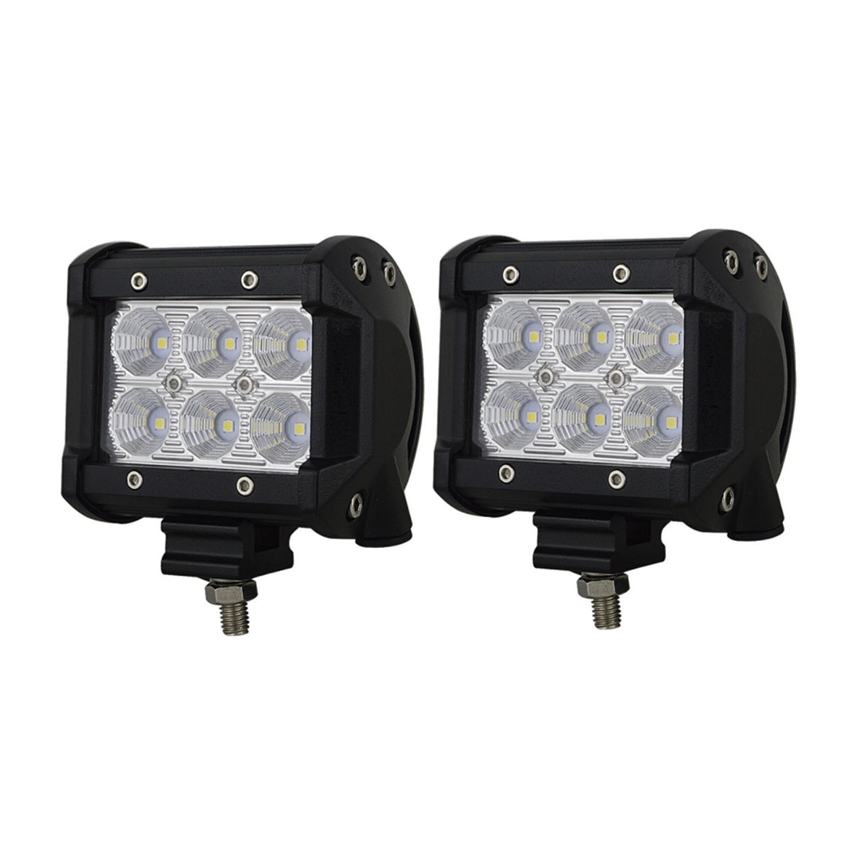 2PCS LED Light Bar 4in 18W Flood Fog Road Boat Driving Led Work SUV Lamp