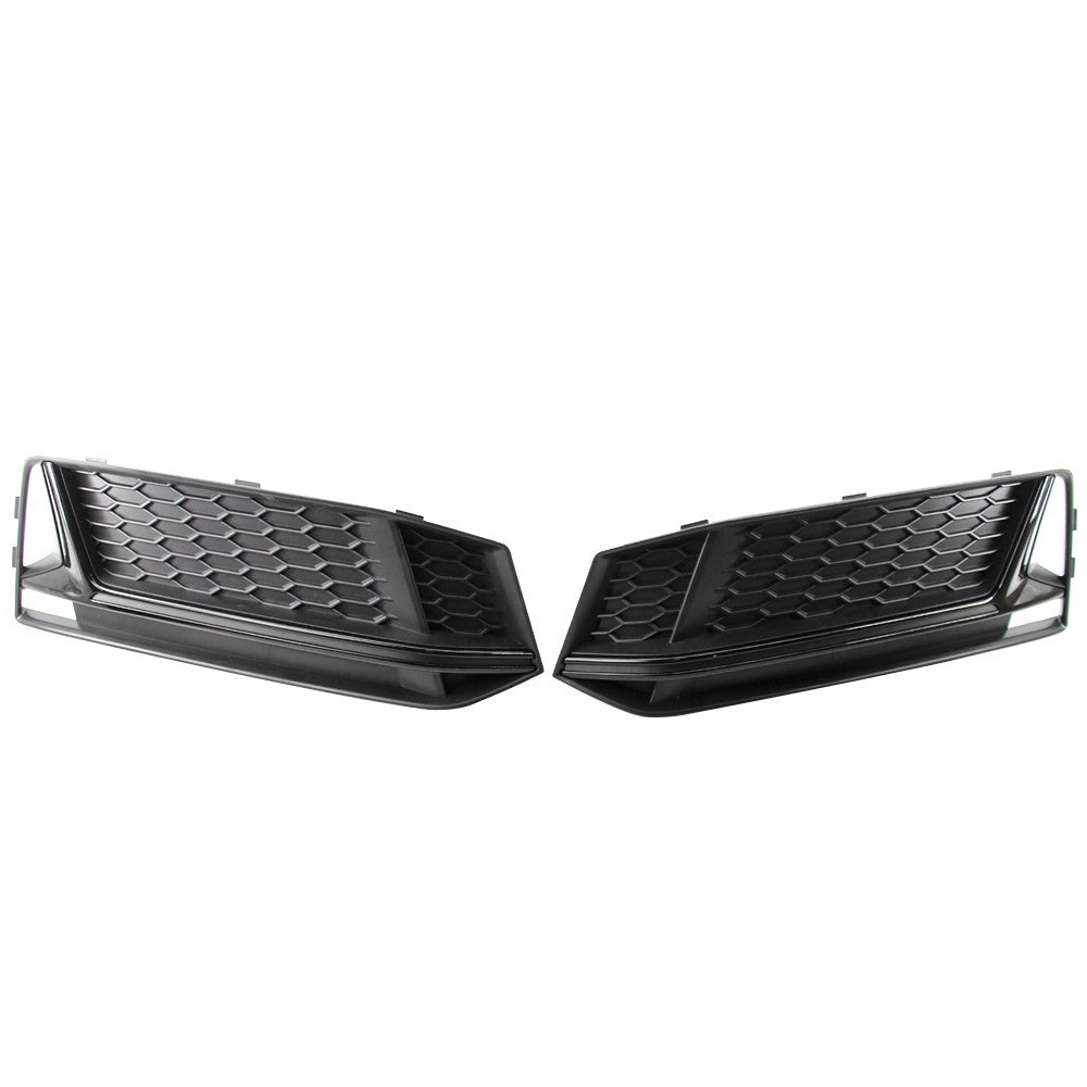 A Pair of Chrome Fog Light Cover Grille Silver Trim Grill Bezel Fit For AUDI A4 S4 S-Line B9 2016-19