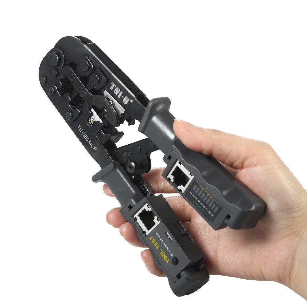 2 in 1 Wire Crimping and Testing Pliers RJ11 RJ12 RJ45 Cable Crimper Stripper Cutter Tester