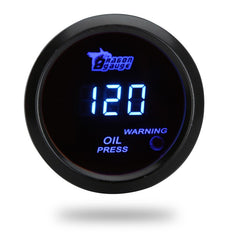 Digital Oil Pressure Meter Gauge with Sensor for Auto Car 52mm 2in LCD 0~120PSI Warning Light Black