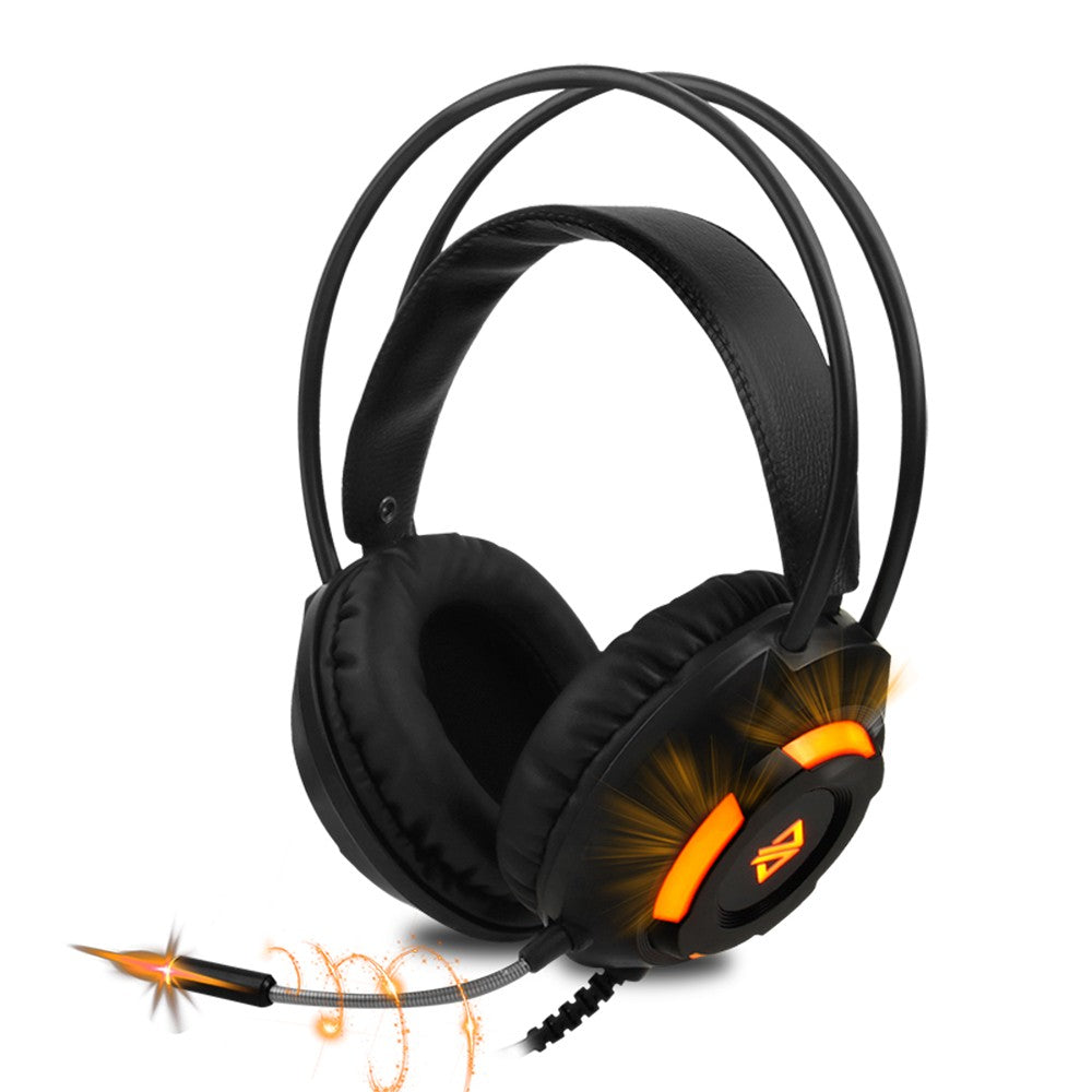 USB Wired Headset 3.5mm Stereo Gaming Noise Cancelling Headphone with Mic 50mm Driver Unit