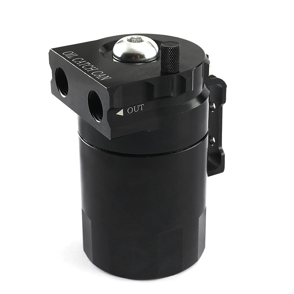 Aluminum Universal Oil Catch Can Tank with Breather Reservoir Filter Baffled