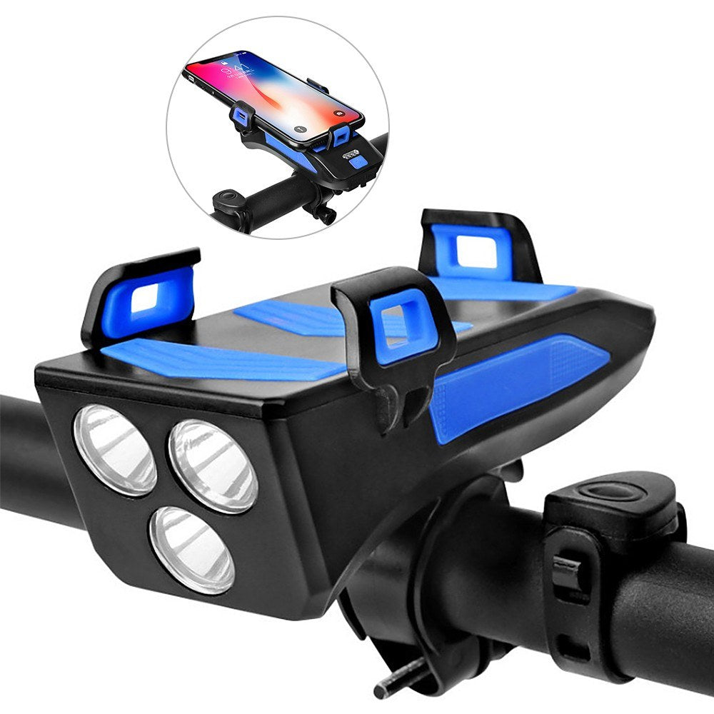 4 IN 1 Multifunctional Bike Light Bicycle Horn Lamp with Mobile Phone Bracket