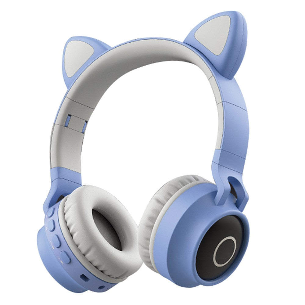 Faddish Student Cute Cat's Ears Head-Mounted Headset No Wire Cartoon BT Game Chargeable