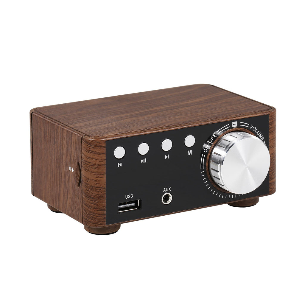 Wood Grain Hi-Fi BT 5.0 Digital Power Audio Amplifier Class D Stereo Home Car Marine USB/AUX IN
