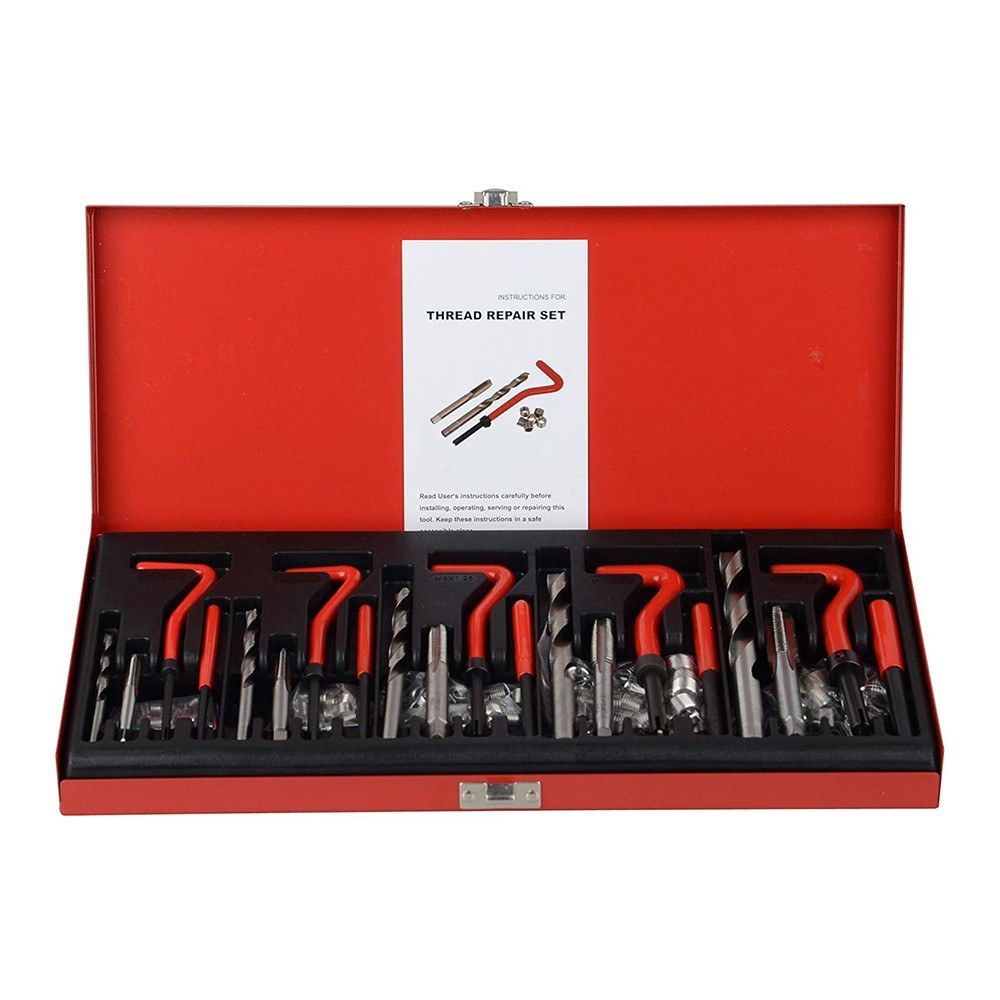 131Pcs Stripped Thread Rethread Helicoil Repair Kit Set Metric M5 M6 M8 M10 M12