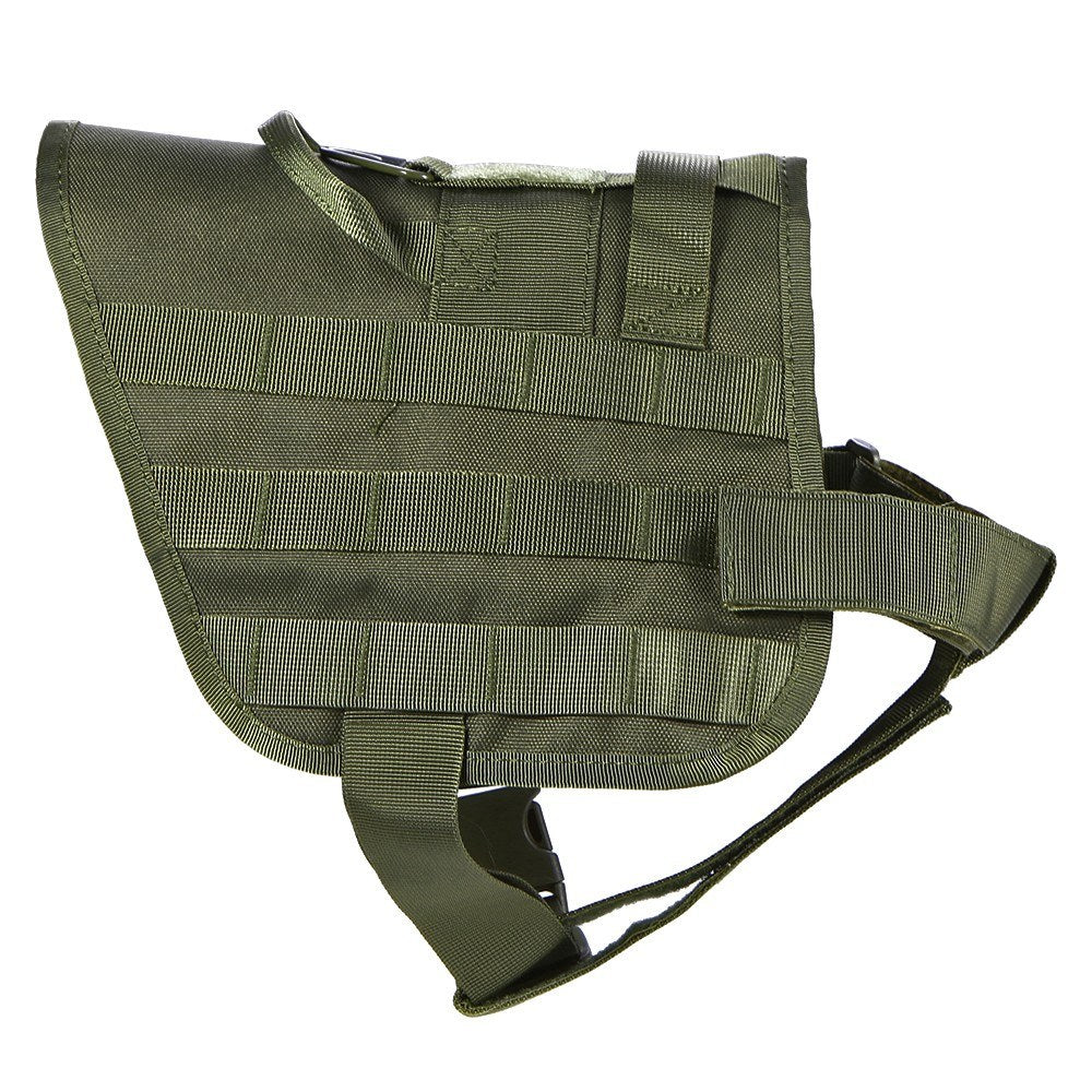 Outdoor Molle Dog Vest Adjustable Water Resistant Nylon with Safety Lock and Detachable Strap
