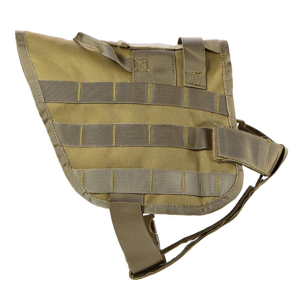 Outdoor Molle Dog Vest Adjustable Water Resistant Nylon with Safety Lock and Detachable Strap