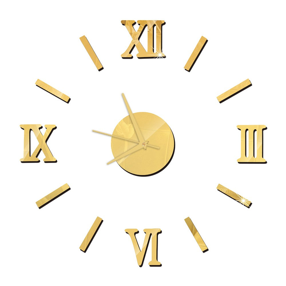 DIY Wall Clock Frameless 3D Mirror Wall Clock