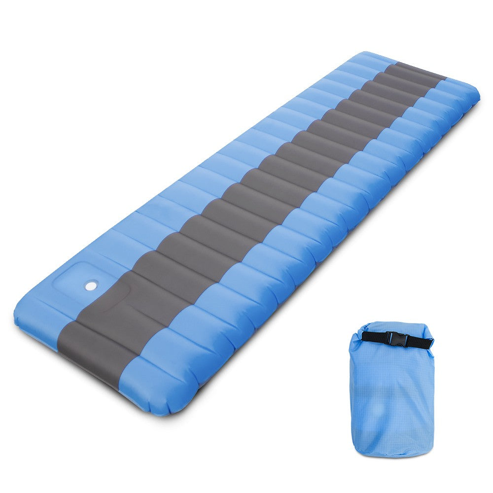 Inflatable Camping Mat Air Sleeping Pad with Built-in Foot Pump Backpacking Hiking Traveling