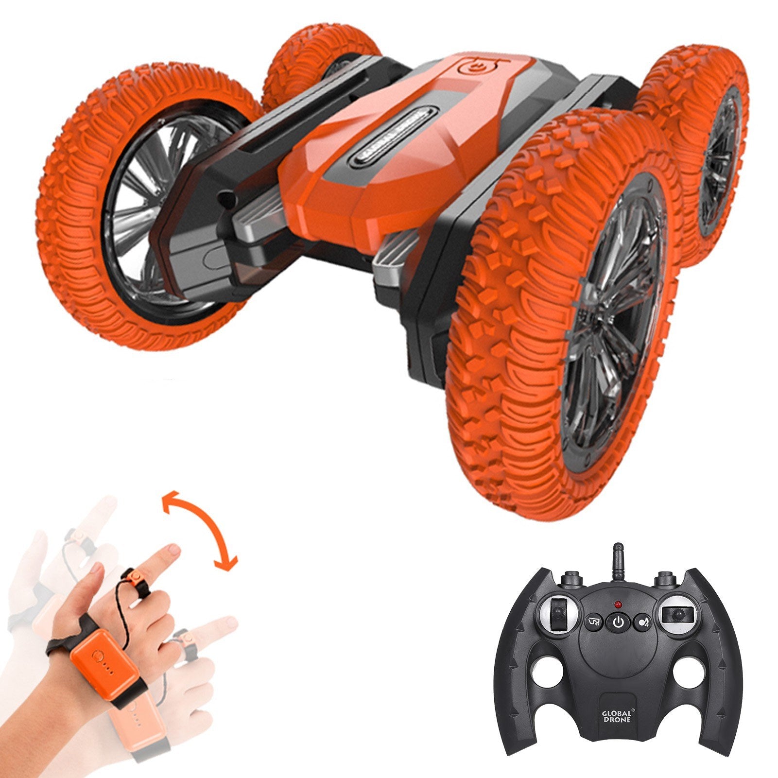 2.4G RC Stunt Car 360° Rotation Double-sided Driving with LED Light and Music Crawler