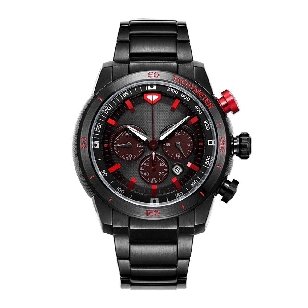 Man Watch Stainless Steel Analog 48mm Calendar Sapphire Mirror Luminous