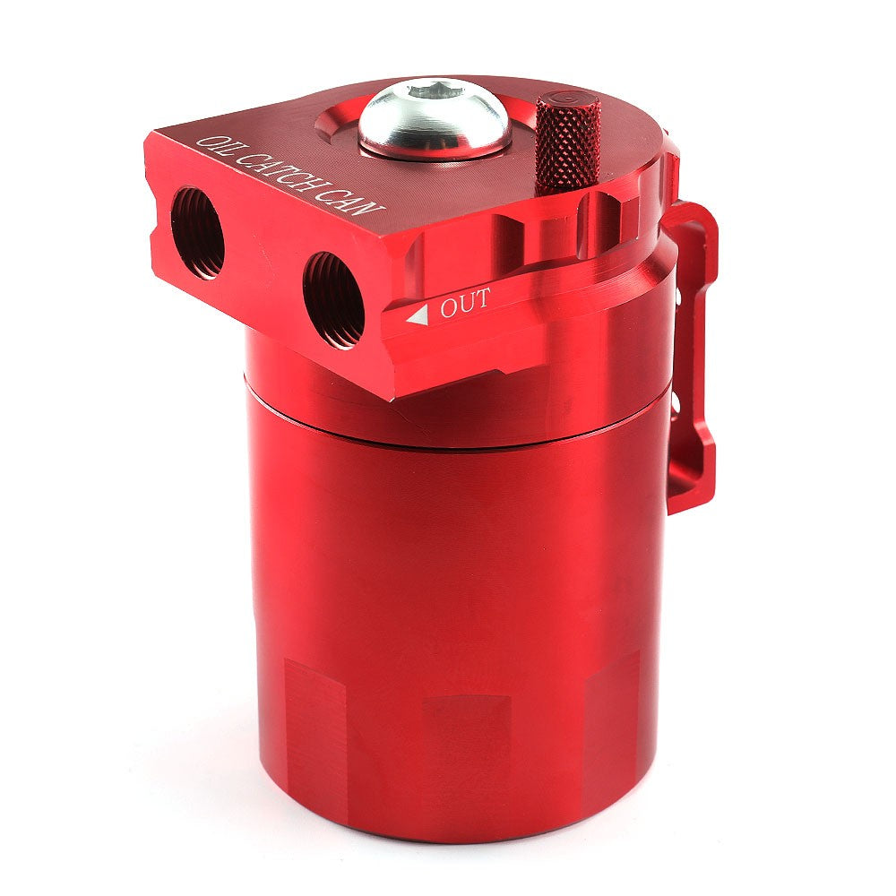 Aluminum Universal Oil Catch Can Tank with Breather Reservoir Filter Baffled