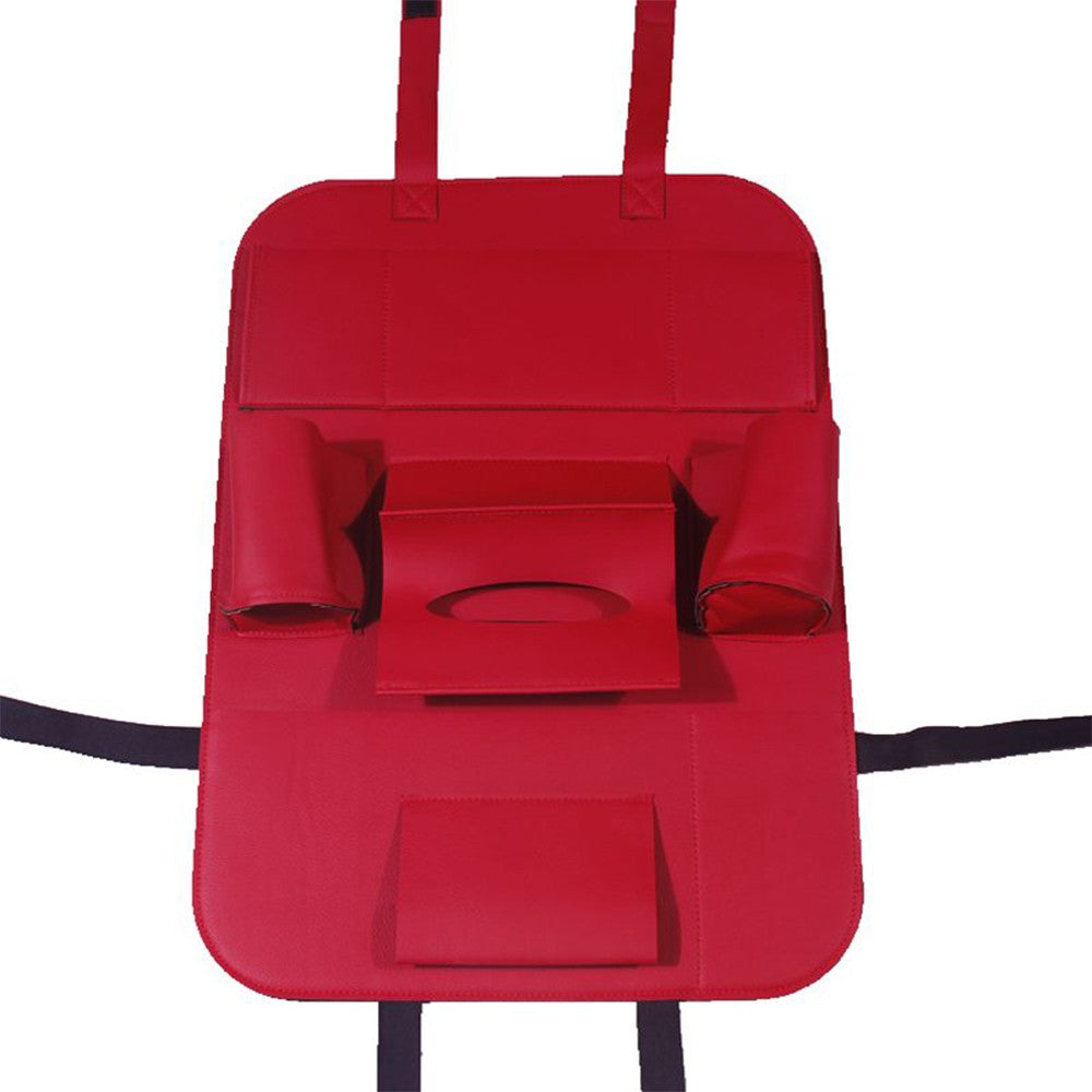 Pu Leather Car Seat Back Organizer Backseat Storage Box