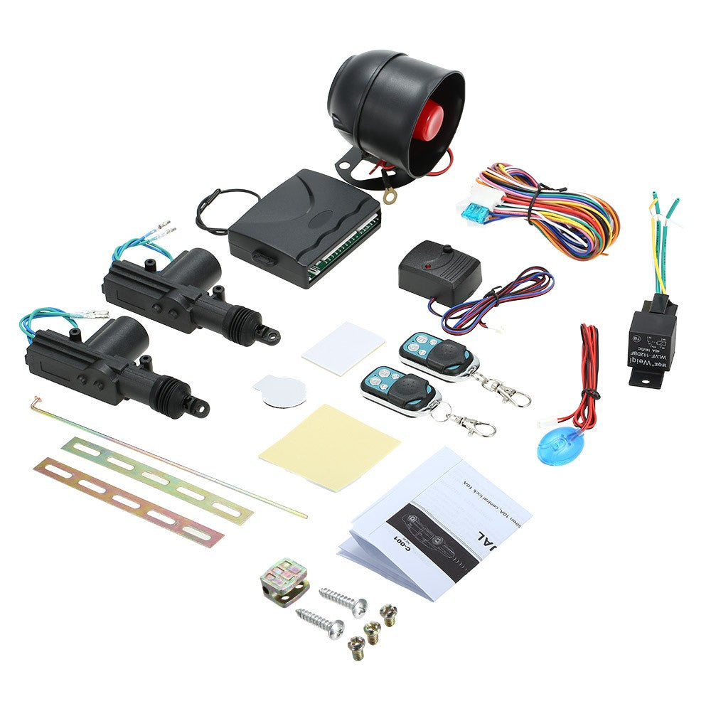 Car Alarm + 2 Door Remote Central Locking Kit