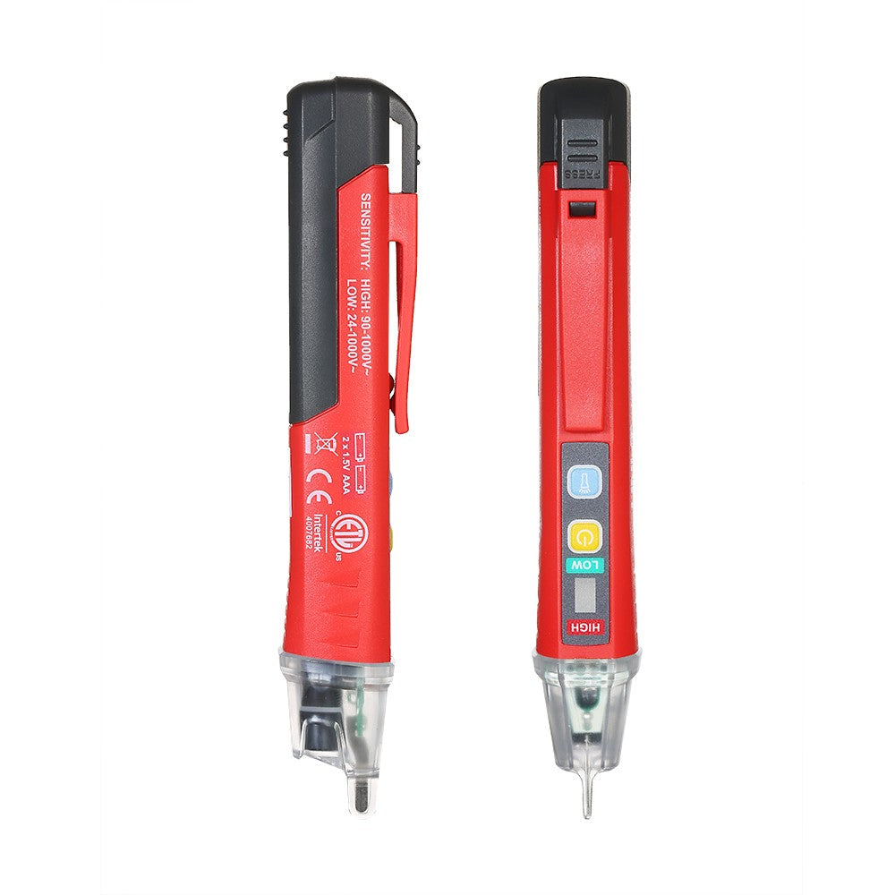 Portable Non-contact AC Voltage Tester Pen Shaped V～Alert Detector with Sound and Light Alarm LED Flashlight