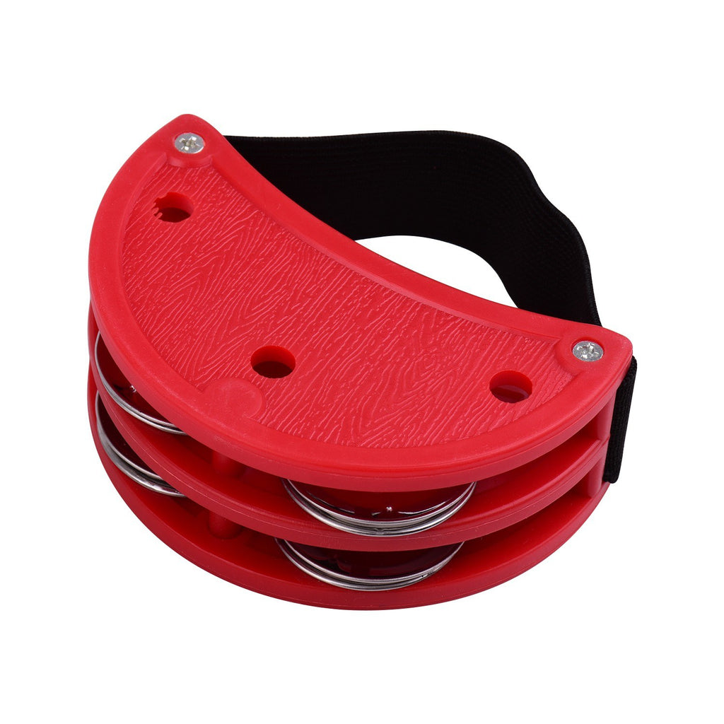 ABS Foot Jingle Tambourine Percussion Instrument Accessories with Stainless Steel Bell for Musicians Singers