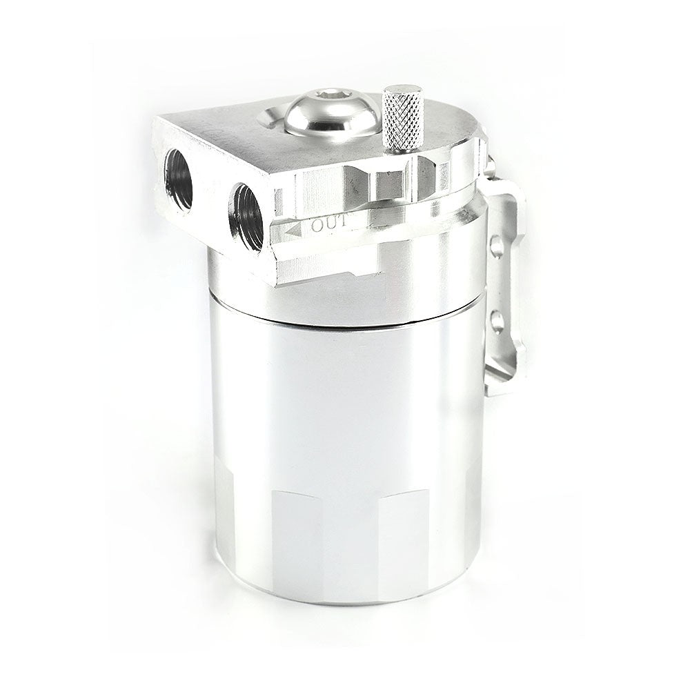 Aluminum Universal Oil Catch Can Tank with Breather Reservoir Filter Baffled