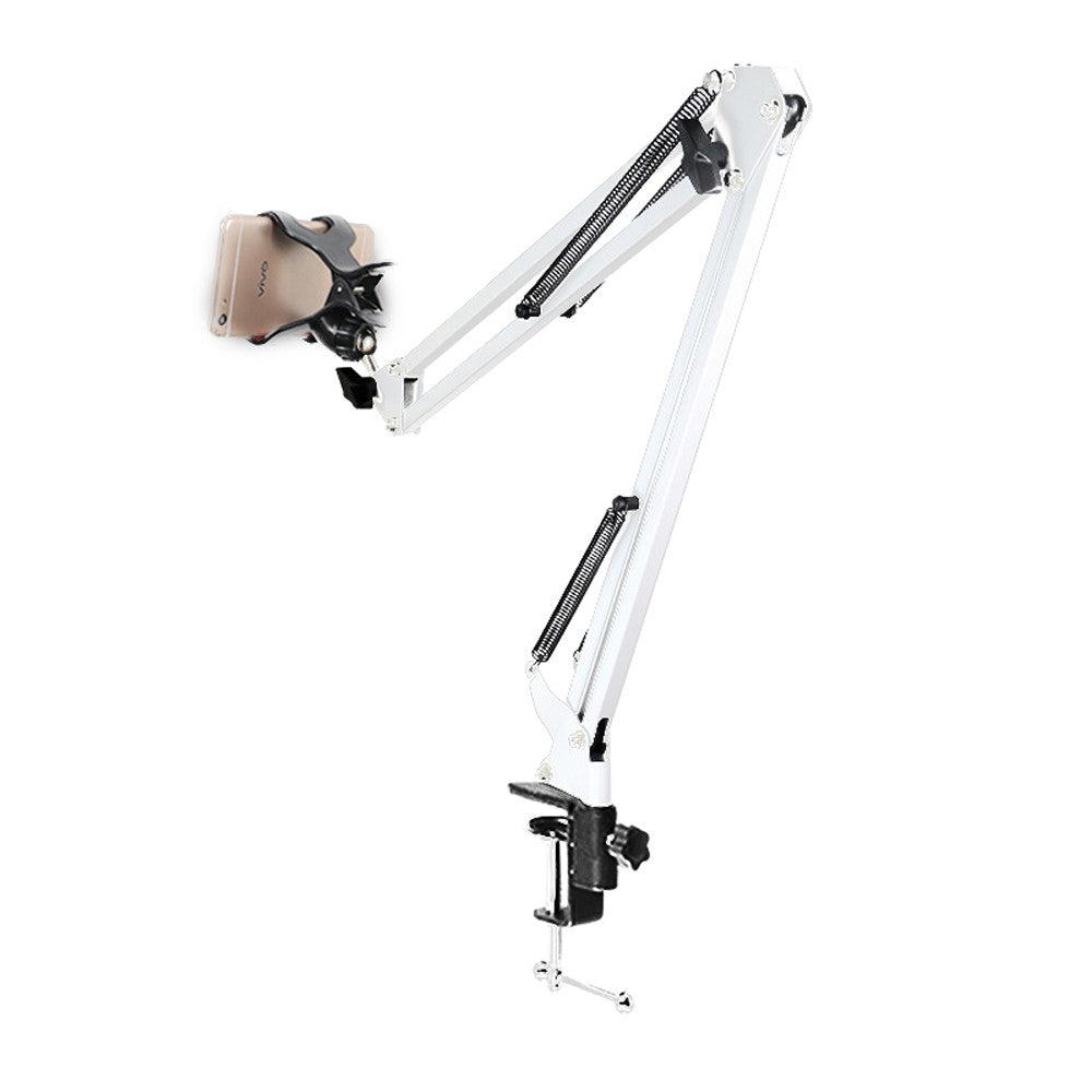 Cell Phone Holder for Desk Bed Office Kitchen Long Metal Arm Bracket Multipurpose