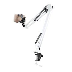 Cell Phone Holder for Desk Bed Office Kitchen Long Metal Arm Bracket Multipurpose