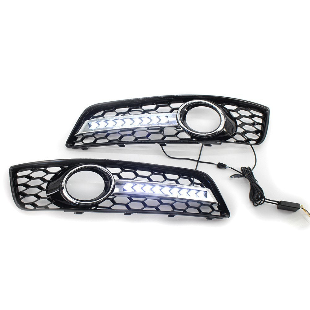 Replacement for AUDI A3 8P 09-13 Front Bumper Fog Light Lamp Grille Pair Set Left and Right